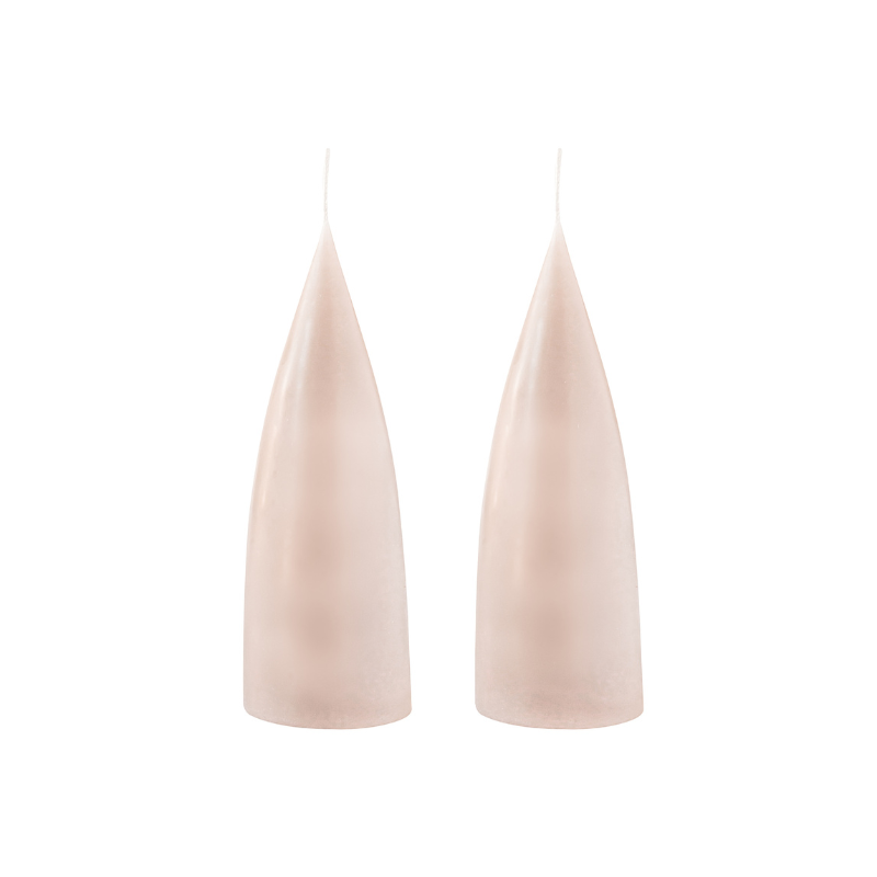 Kegelförmige farbige Kerze, 2er Set 16 cm