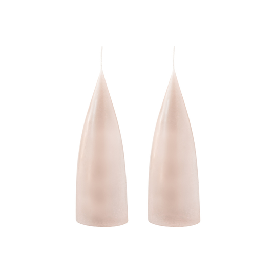 Kegelförmige farbige Kerze, 2er Set 16 cm