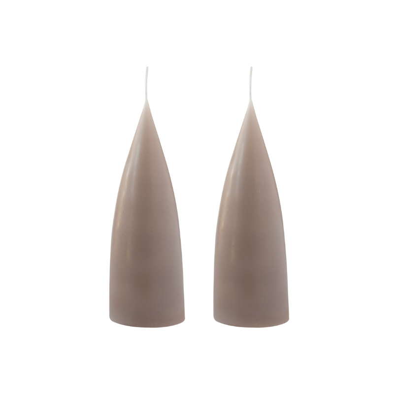 Kegelförmige farbige Kerze, 2er Set 16 cm
