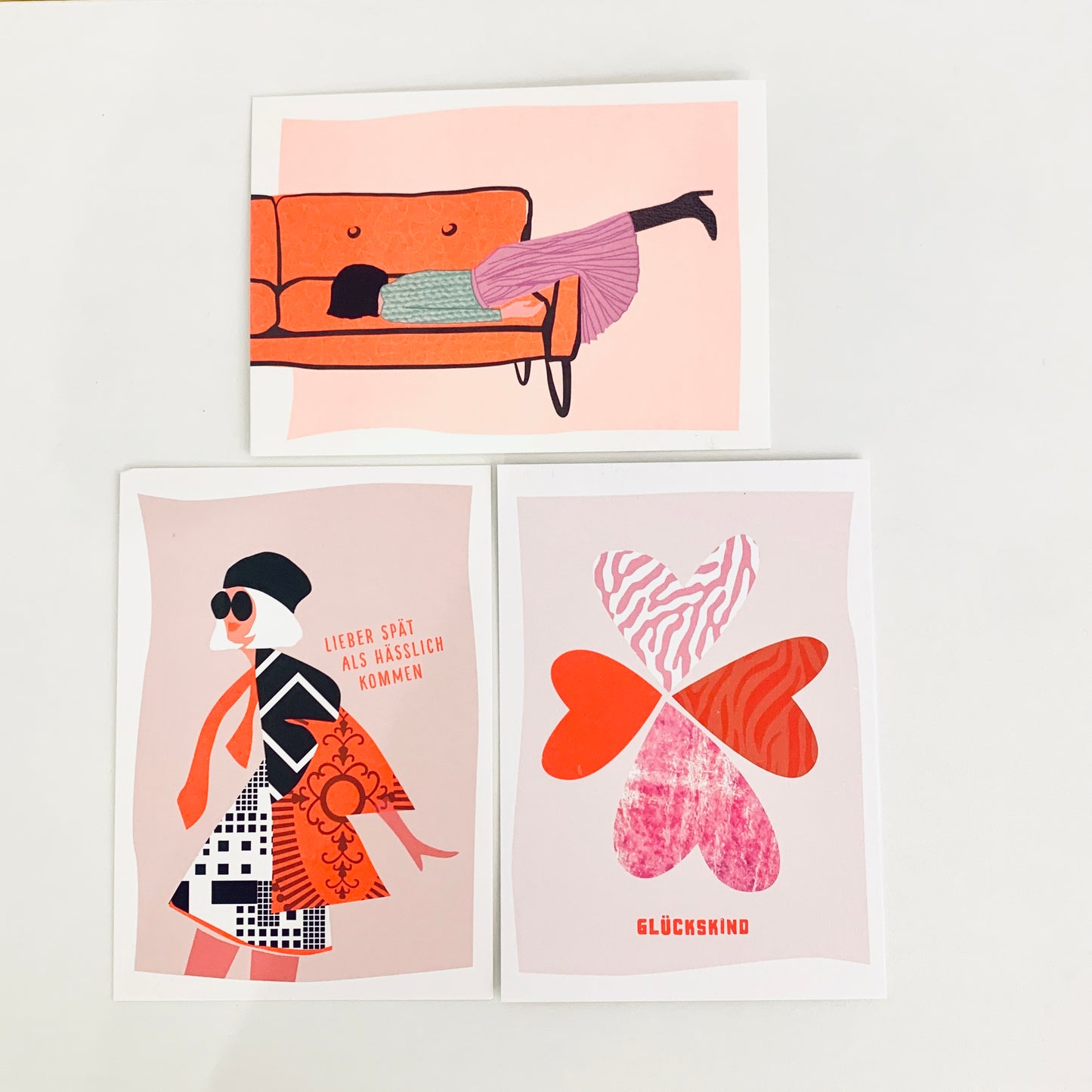 Postkarten 3er Set Neon