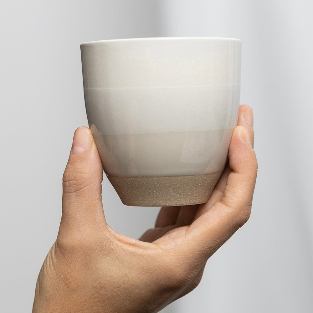 Handmade Becher gestreift - cream