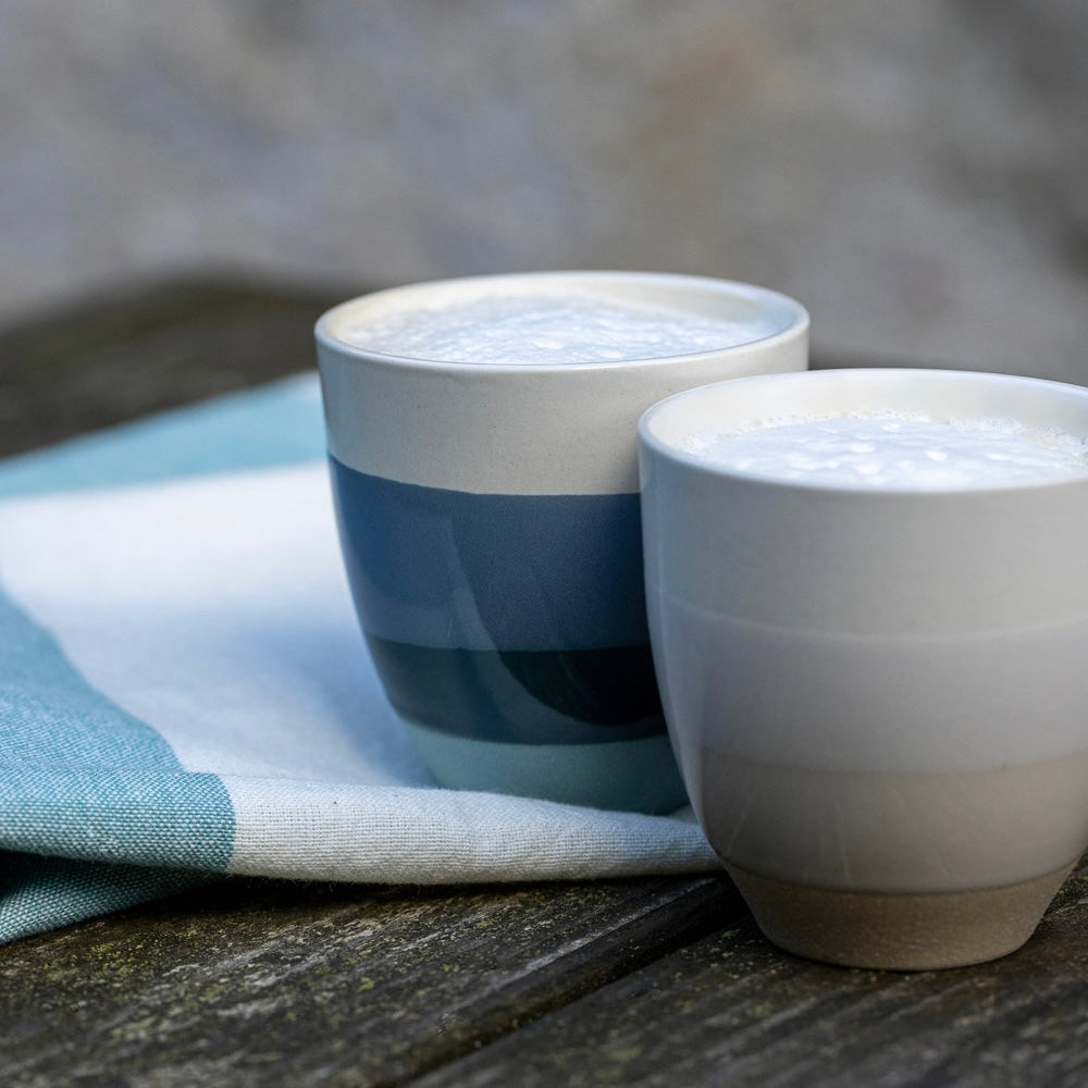 Handmade Becher gestreift - cream