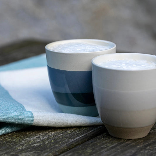 Handmade Becher gestreift - cream